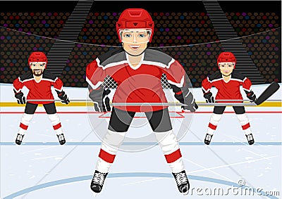 Male ice hockey team Vector Illustration