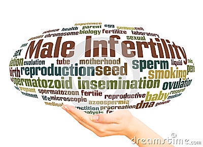 Male Infertility word cloud sphere concept Stock Photo
