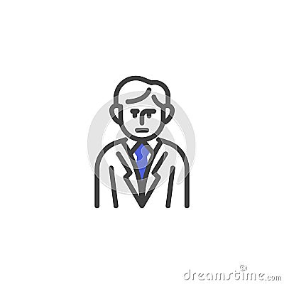 Male lawyer line icon Vector Illustration