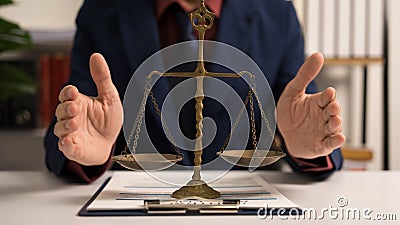 Male lawyer working with law book, A legal binding, Unilateral contract, Multilateral, Non-reciprocal contract, Default, Stock Photo