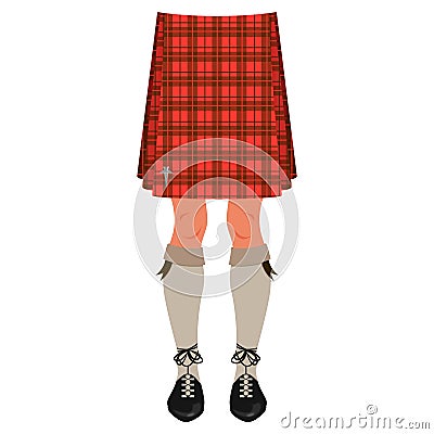 Male legs in kilt Vector Illustration