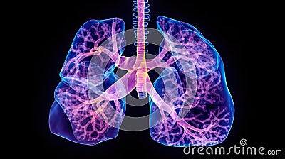 A male lung cancer biopsy respiratory system in x-ray Stock Photo