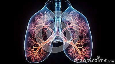 A male lung cancer biopsy respiratory system in x-ray Stock Photo