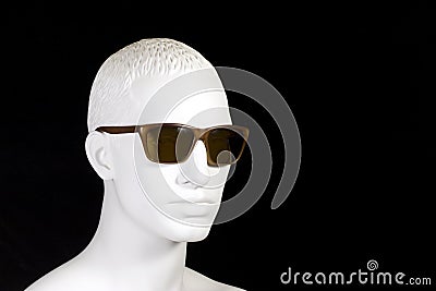 Male Mannequin Wearing Sunglasses Stock Photo