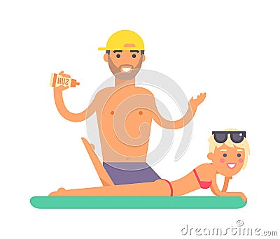 Male masseur vector illustration. Vector Illustration