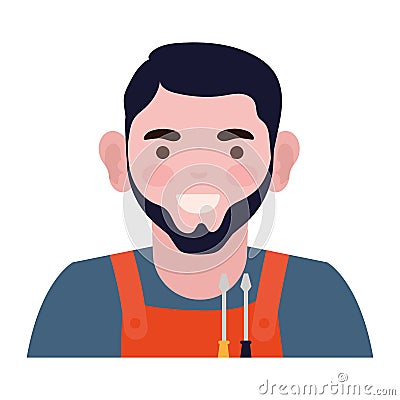 male mechanic professional worker Vector Illustration