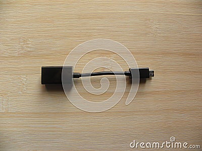 Male micro USB to female USB extension cable Stock Photo