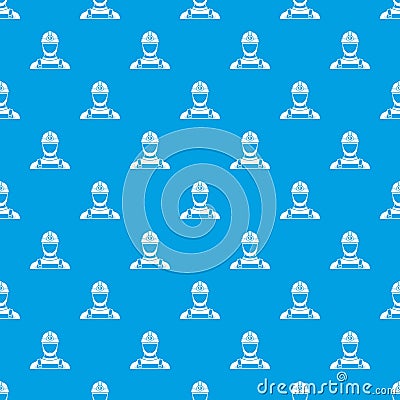 Male miner pattern seamless blue Vector Illustration