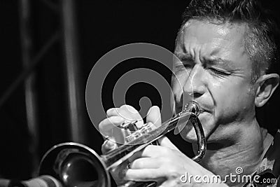 Male musician playing the trumpet Editorial Stock Photo