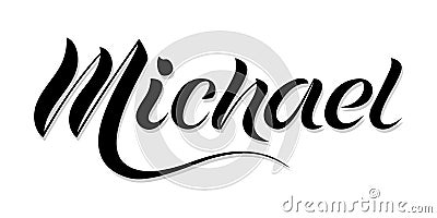 Male name `Michael`, hand written in modern lettering style. Vector Illustration
