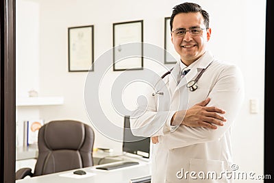 Male neurosurgeon in his office Stock Photo