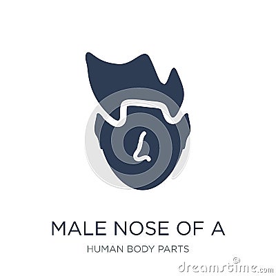 Male nose of a line icon. Trendy flat vector Male nose of a line Vector Illustration