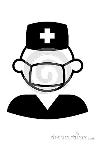 Male Nurse Icon Vector Vector Illustration