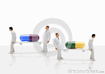 Male nurse miniature figure concept health emergency Stock Photo