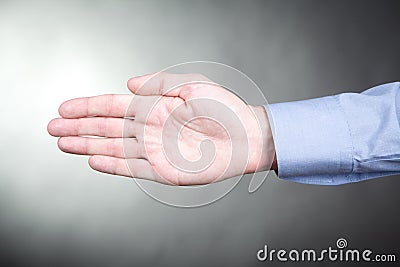 Male palm faced to camera Stock Photo