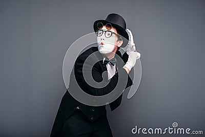 Male pantomime actor fun performing Stock Photo