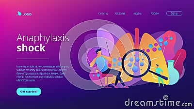 Anaphylaxis concept landing page. Vector Illustration
