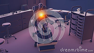 A male patient experiencing heart pain, 3D illustration Cartoon Illustration