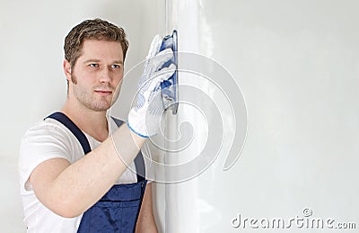 Male plasterer Stock Photo