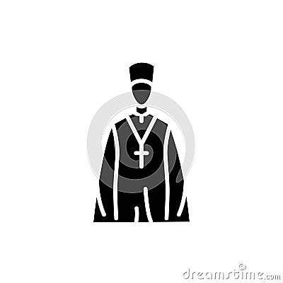 Male priest line color icon. Isolated vector element. Vector Illustration