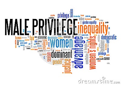 Male privilege word cloud Stock Photo