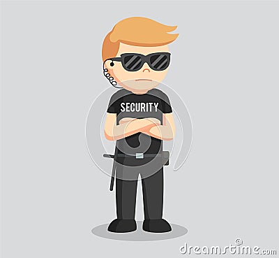 Male professional security with standing pose Vector Illustration