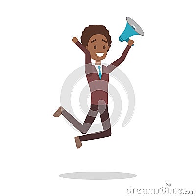 Male promoter with megaphone Vector Illustration