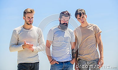 Male psychology. Young people bonding. Psychological help. People in depression. Overcoming hard times together Stock Photo