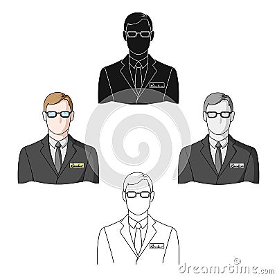 Male realtor.Realtor single icon in cartoon,black style vector symbol stock illustration web. Vector Illustration