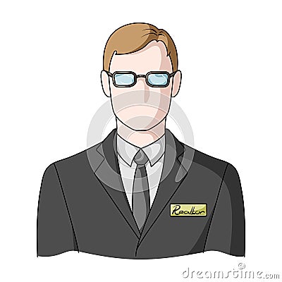 Male realtor.Realtor single icon in cartoon style vector symbol stock illustration web. Vector Illustration