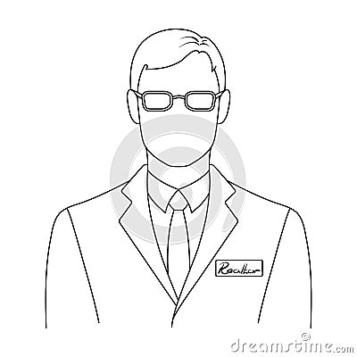 Male realtor.Realtor single icon in outline style vector symbol stock illustration web. Vector Illustration