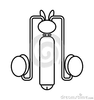 Male reproductive system icon in flat style. Male reproductive system outline. Vector Illustration