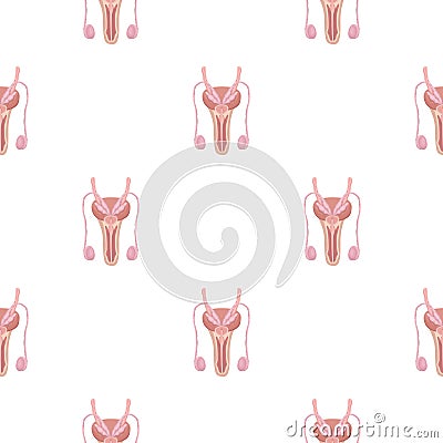 Male reproductive system icon in cartoon style isolated on white background. Organs pattern stock vector illustration. Vector Illustration
