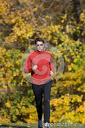 Male Running Towards Camera Stock Photo