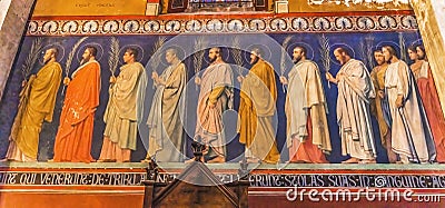 Male Saints Fresco Saint Paul Church Nimes Gard France Stock Photo