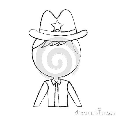 Male sheriff avatar character Vector Illustration