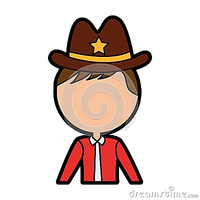 Male sheriff avatar character Vector Illustration