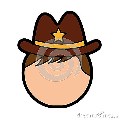 Male sheriff avatar character Vector Illustration
