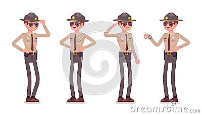 Male sheriff standing Vector Illustration