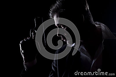 Male silhouette Stock Photo