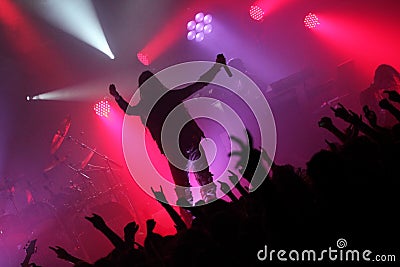Male singer holding microphone Editorial Stock Photo