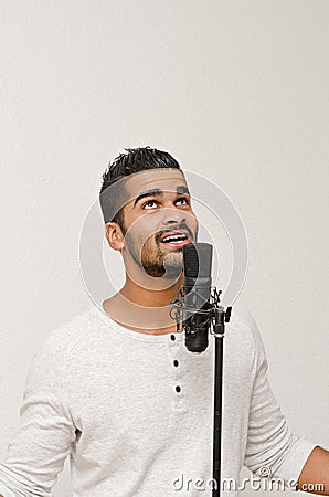 Man singing Stock Photo