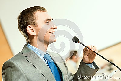 Male speaker Stock Photo