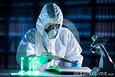 Male specialist scientist lab laboratory worker chemistry biology guy man doctor medical research genes glass test tubes Stock Photo