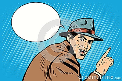 Male spectator witness Vector Illustration