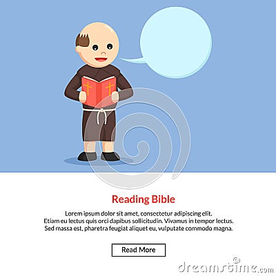 Male standing and reading a bible Vector Illustration