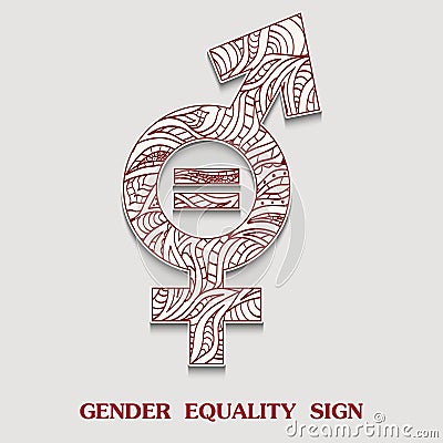 Male with the stroke siymbol for Transgender is a Transgendered sexuality sign with a pattern in tribal Indian style. Vector Illustration