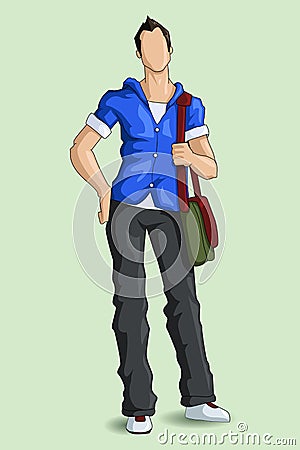 Male Student Vector Illustration