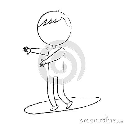 Male surfer avatar character Vector Illustration