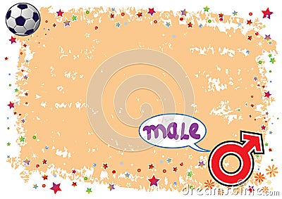 Male Symbol in Colourful Illustration Stock Photo